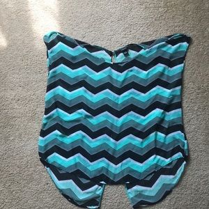 Blk/teal chiffon top torrid size 3 (24)